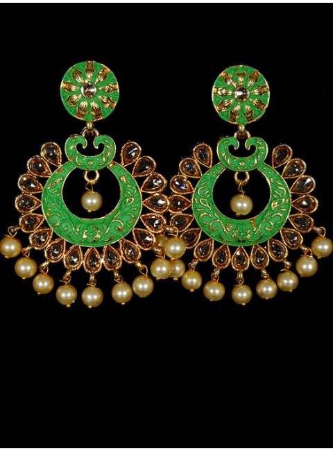 Reverse Ad Earrings With Meenakari Work